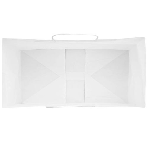 Хартиени торбички 250 бр с дръжки бели 21x11x31 см