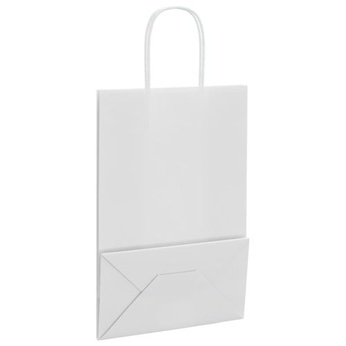 Хартиени торбички 250 бр с дръжки бели 21x11x31 см