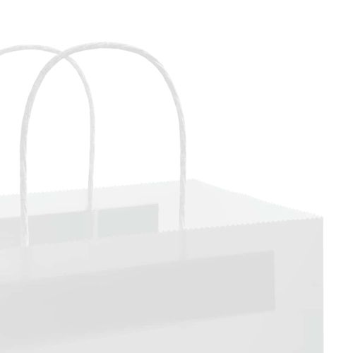 Хартиени торбички 250 бр с дръжки бели 21x11x31 см