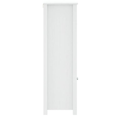 Шкаф за баня "BERG", бял, 40x34x110 см, бор масив