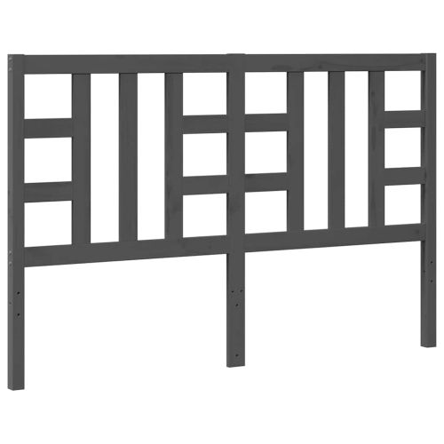 Горна табла за легло, сива, 146x4x100 см, бор масив