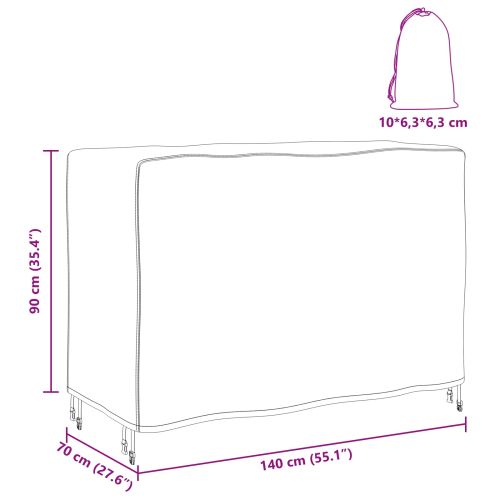 Покривало за мебели Едноцветен Черно 140 x 70 x 90 cm 600D