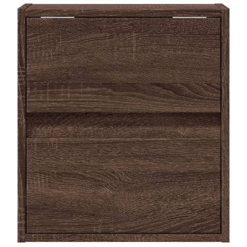 Стенни ТВ шкафове с LED лампи, 2 бр, кафяв дъб, 41x31x45 см