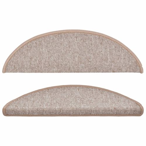 Изтривалки за стълби, 10 бр., 56x17x3 см, светлокафяви, полукръгли