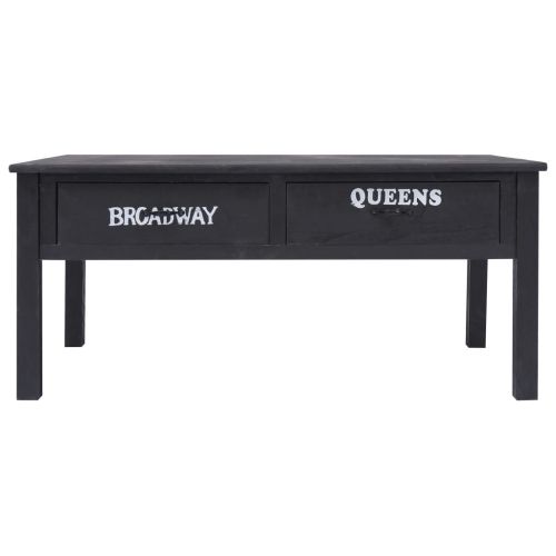 Маса за кафе, черна, 100x50x45 см, дърво