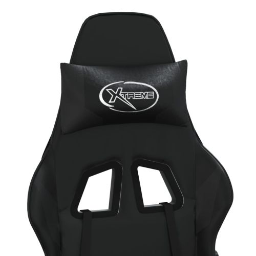 Гейминг стол, черен, изкуствена кожа