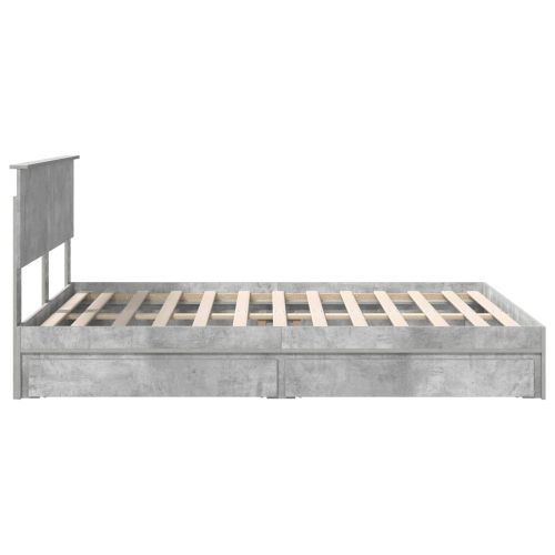 Легло с място за съхранение Циментено сиво 150 x 200 cm