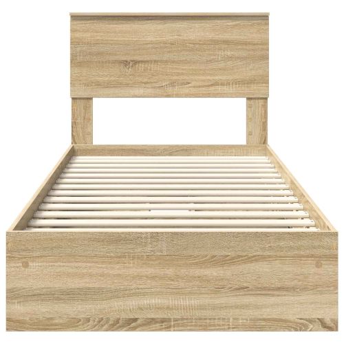 Легло с място за съхранение с таблото Сонома дъб 100 x 200 cm