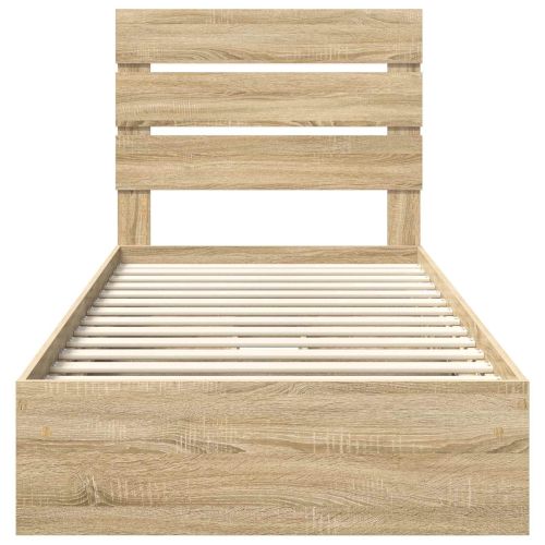 Легло с място за съхранение с таблото Сонома дъб 100 x 200 cm