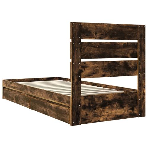 Легло с място за съхранение с таблото Димян дъб 70 x 190 cm