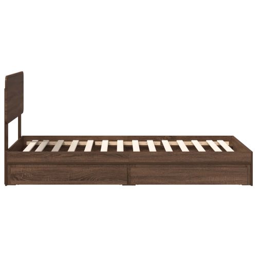 Легло с място за съхранение с таблото Кафяв дъб 100 x 200 cm