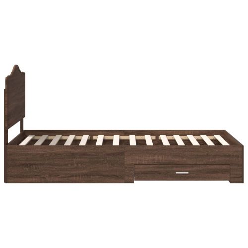 Рамка за легло с таблото Кафяв дъб 70 x 190 cm Инженерно дърво