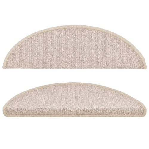 Изтривалки за стълби, 15 бр., 56x17x3 см, бежови, полукръгли