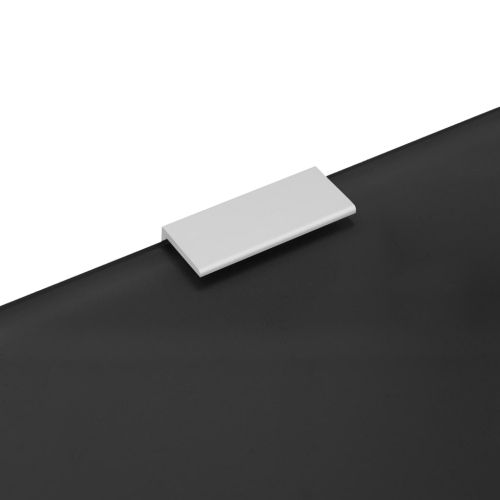 Разделител за писоари, стенен, черен, 90х40 см, закалено стъкло