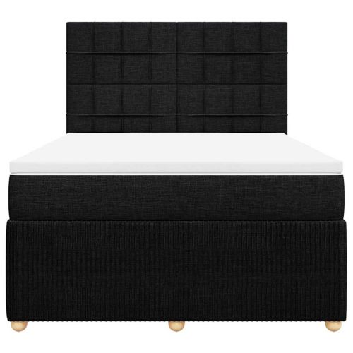 Боксспринг легло с матрак, черно, 140x190 см плат