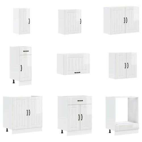 Комплект кухненски шкафове от 14 части Lucca, инженерно дърво