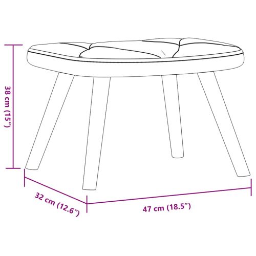 Релаксиращ стол с табуретка, таупе, плат
