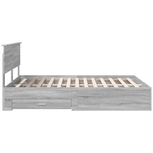 Рамка за легло Сив Сонома 140 x 190 cm Инженерно дърво