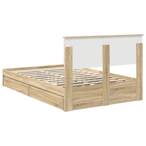 Легло с място за съхранение с таблото Сонома дъб 120 x 200 cm