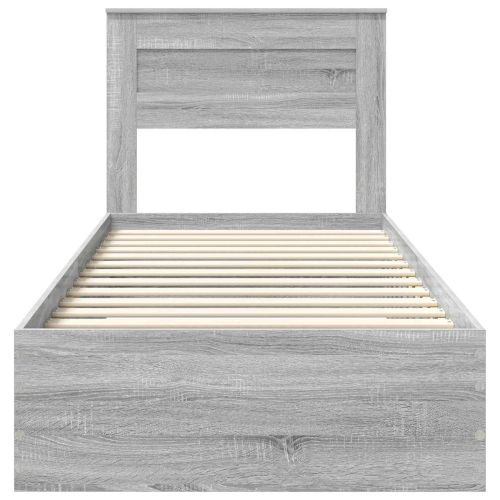 Рамка за легло Сив Сонома 100 x 200 cm Инженерно дърво