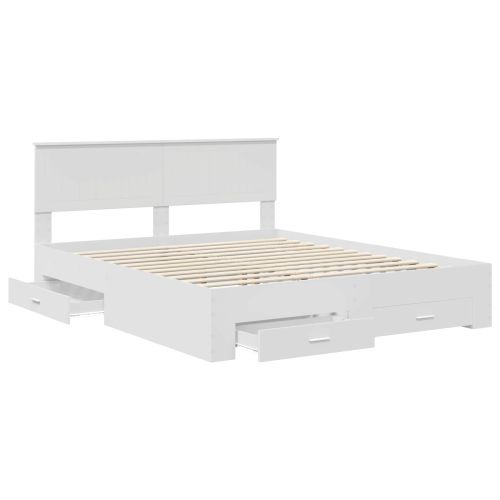 Рамка за легло с таблото Бяло 160 x 200 cm Инженерно дърво