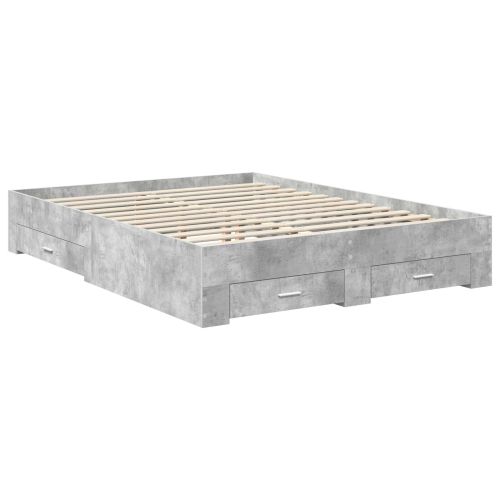 Рамка за легло Циментено сиво 150 x 200 cm Инженерна дървесина