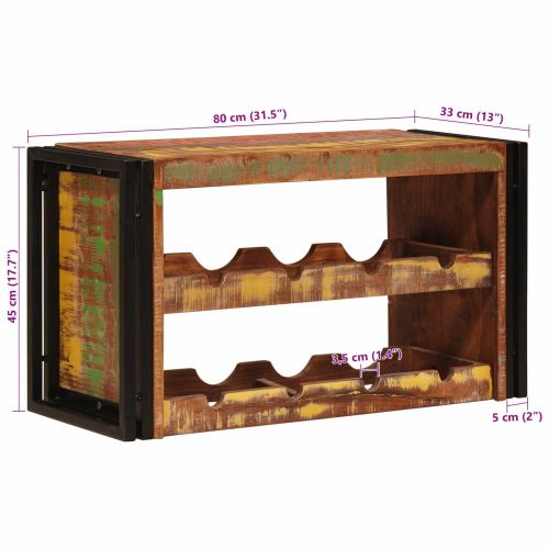 Винен рафт 100 x 45 x 33 см Солидна рециклирана дървесина