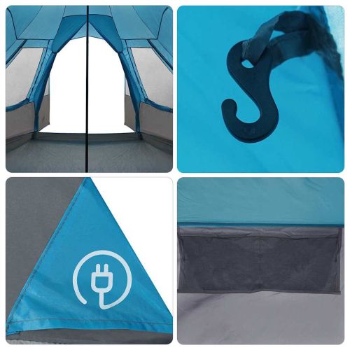 Тент тип Teepee за 5 души с покрив Синьо 545 x 450 x 295 см