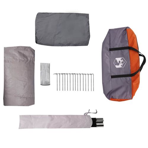 Тент тип Teepee за 5 души Сив и оранжев 545 x 450 x 295 см