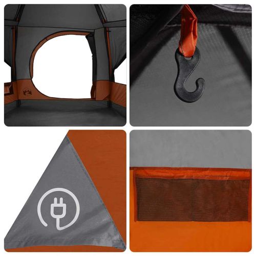 Гумена палатка за 5 човека Сив и оранжев 333 x 317 x 194 см