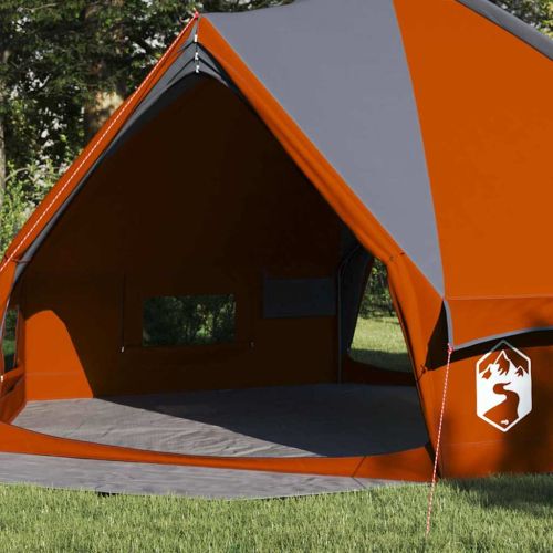 Тиймпей Тент за 8 души Сив и оранжев 490 x 410 x 210 см