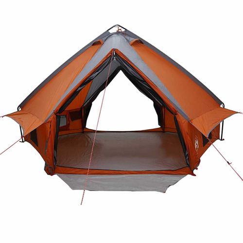 Тиймпей Тент за 8 души Сив и оранжев 490 x 410 x 210 см