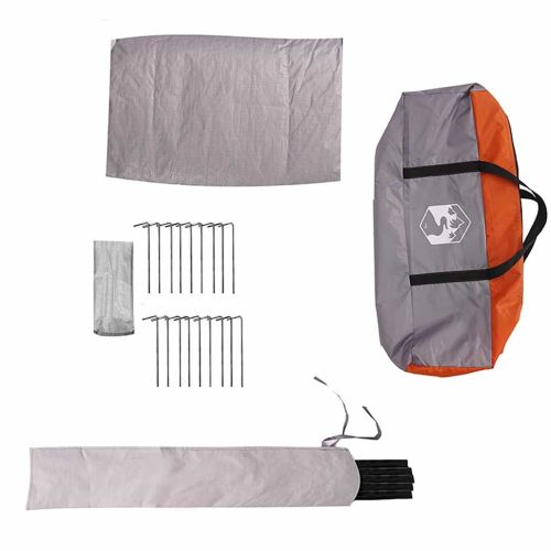 Тиймпей Тент за 8 души Сив и оранжев 490 x 410 x 210 см