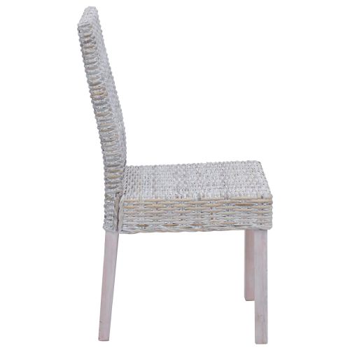 Трапезен стол 2 pcs Бял лак 45 x 54 x 93 см