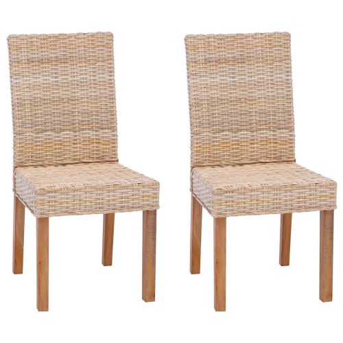 Трапезен стол 2 pcs Естествен 45 x 54 x 93 см
