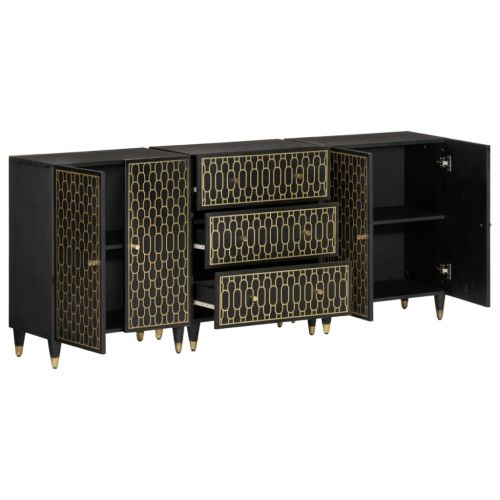 Странични шкафове 3 бр 60x33x75 см манго масивно дърво