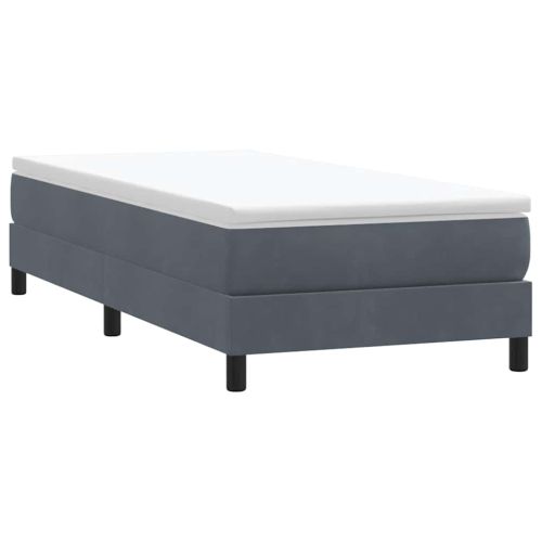 Box Spring Легло без матрак Тъмно сиво 90x210 cm Кадифе