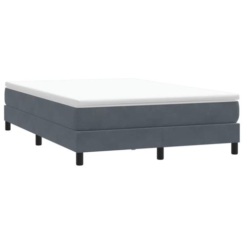 Box Spring Легло без матрак Тъмно сиво 160x210 cm Кадифе