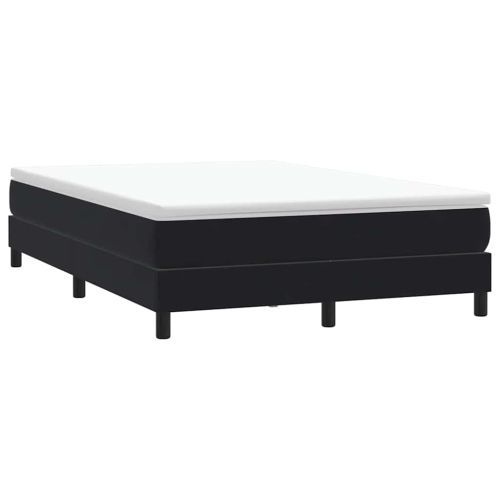 Box Spring Легло без матрак Черно 160x210 cm Кадифе