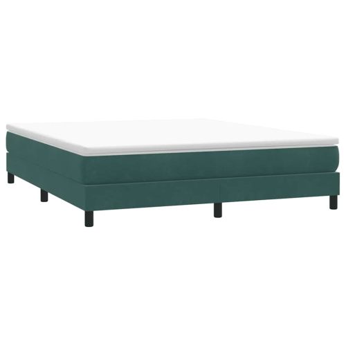 Box Spring легло без матрак Тъмнозелено 180x210 cm кадифе