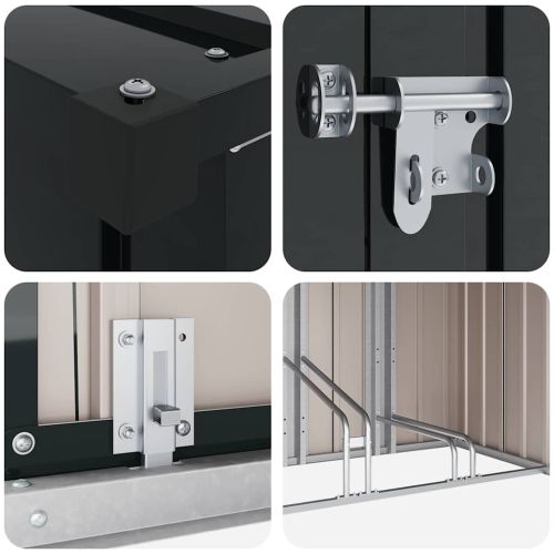 Приют за велосипеди 3 pcs Антрацит 216 x 207 x 158 см Метал