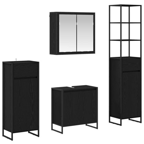 Комплект мебели за баня с чекмедже Черния дъб Инженерно дърво