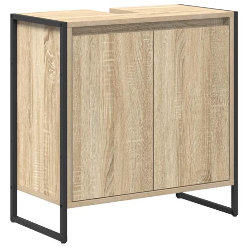 Комплект мебели за баня с чекмедже Сонома дъб Инженерно дърво