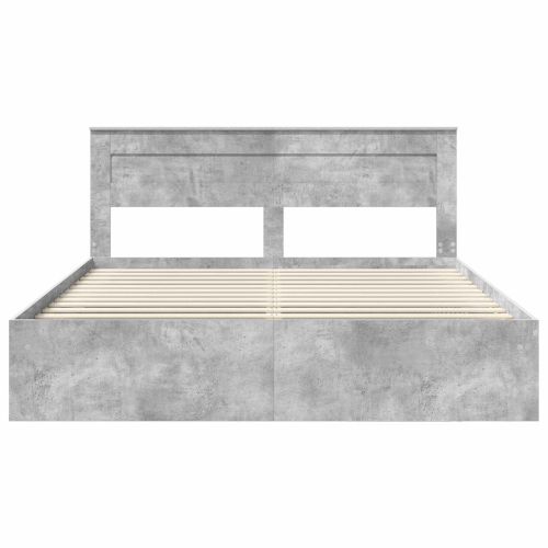 Рамка за легло Бетон 200 x 200 cm Солидно борово дърво