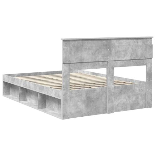 Рамка за легло Бетоново сиво 150 x 200 cm Солидно борово дърво