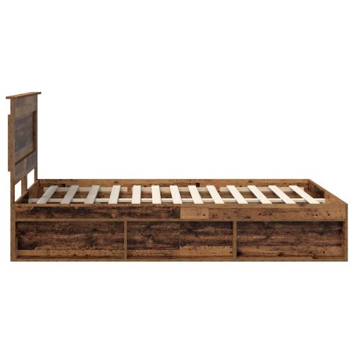 Рамка за легло Старо дърво 140 x 190 cm Солидно борово дърво