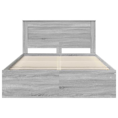 Рамка за легло Сив Сонома 140 x 200 cm Солидно борово дърво