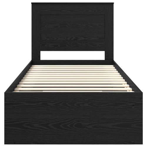 Рамка за легло с таблото Черно 75 x 190 cm Солидно борово дърво