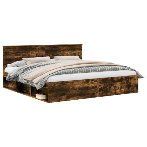 Рамка за легло Димян дъб 200 x 200 cm Солидно борово дърво