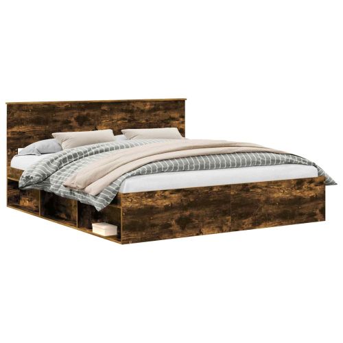 Рамка за легло Димян дъб 180 x 200 cm Солидно борово дърво